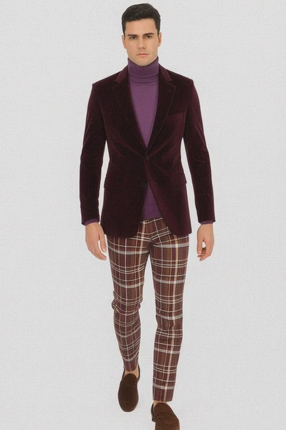 Mens Blazer Burgundy