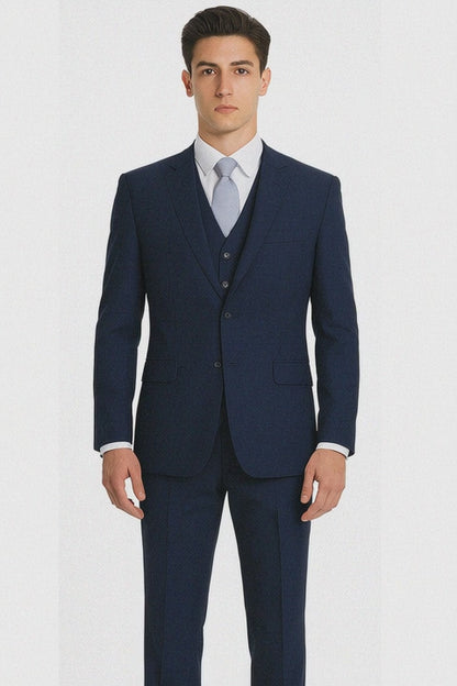 Brand: Caravelli Collezione Suit - Caravelli Suit - Caravelli Italy Caravelli Men'S Cobalt Blue Slim Fit 2 Button Double Vent Suit