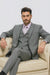 Three Button Suit - Classic Fit Pleated Pants - Mens 3 Button Classic Fit Vested Basic Grey Suit