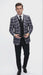 Men’s Big and Tall Charcoal Gray and Black Plaid Blazer – Grey Checker Windowpane Sport Coat