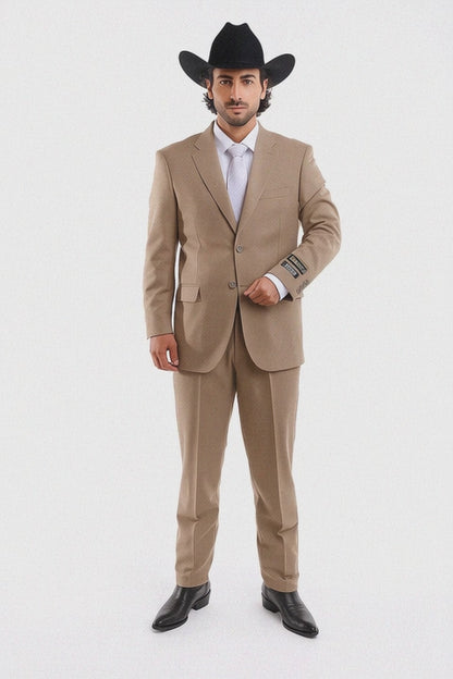 Bolzano Men's 2 Button 100% Polyester Fully Lined Dress Suit Modern Fit