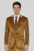 Gold Velvet Suit for Men – 2-Piece Skinny Fit Peak Lapel Formalwear by Tazzio