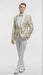 Mens White and Gold Floral Tuxedo Jacket with Satin Lapel – Luxury Prom, Wedding and Formal Dinner Blazer