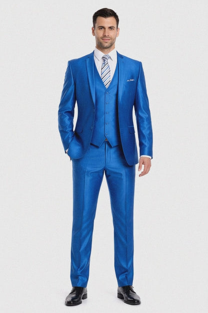 Men's  3 Piece Suit Slim Fit Blue Suit
