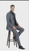 Men’s Dark Grey Shiny Two-Piece Suit – Slim Fitted Formal Jacket and Tailored Pants - Sateen Metalic in Charcoal Gray Color