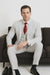 SKU#JA60387 White Suit With Black Pinstripe - 1920's 1940's Dress Suit