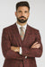 Burgundy Plaid Suits - Maroon Windowpane Suits