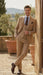 Men's Tan Three-Piece Suit with Vest – Classic Tailored Fit  in camel khaki Bronze color By Rossiman