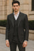 Mens Big and Tall Size Suits - Plus Size Mens Solid Black Suit - Peak Lapel Ticket Pocket
