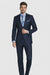 Bertolini 3 Piece Wool/Silk Solid Navy Suit