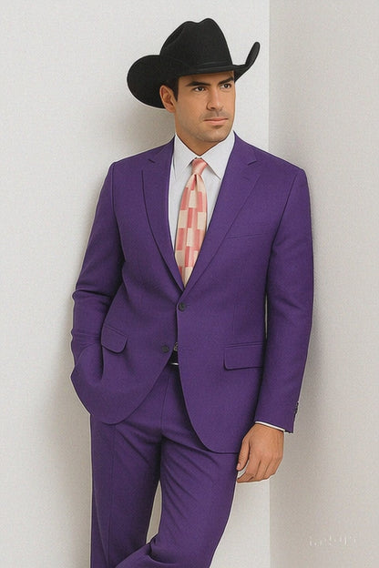 Men's Multi-Stage Party Business Suit Clearance Sale Collection Purple Slim Fitted