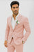 Mens Cotton Suit - Pink Summer Suit