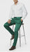 Mens Emerald Green Satin Slim Fit Dress Pants – Shiny Formal Party and Wedding Trousers