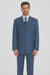 Teal Blue 3 Button Suit Jacket And Pleated Pants - Antique Blue Suit