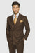 Suits With Baggy Pleated Pants - Wide Leg Pants 100% Wool - Classic Fit in Brown Color by Rossiman