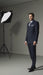 High Quality Dark Navy Blue Suit For Men & Chalk Bold White Pinstripe Double Breasted  100% Poly-Ray Suit