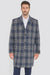 Mens Plaid Overcoat - Plaid Topcoats - Gray Carcoat