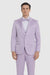 Men's Lavender Satin Slim Fit Tazzio 3 Piece Suit with Double Breasted Vest and Peak Lapel Jacket