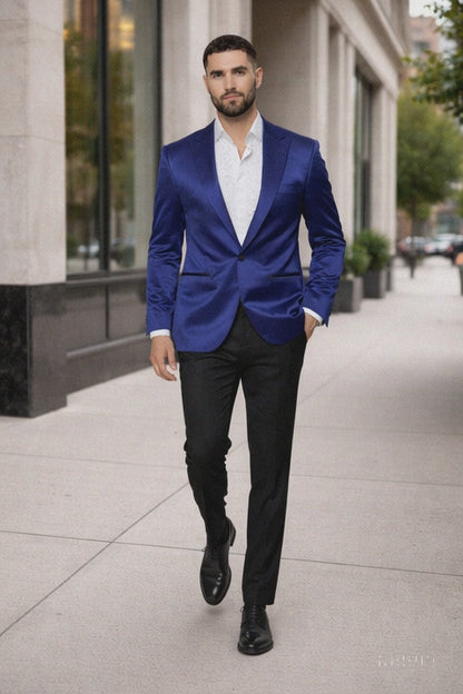 Mens Cowboy Blazer - Western Sport Coat in Color Navy Blue