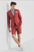 Men's summer business suits with shorts pants set (sport coat Looking) Red