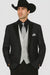 Men 2 Button Trim Cowboy in Black Cowboy Suit - Country Besom Pockets Wedding Suits