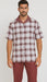 Mens 2pc Walking Suit Short Sleeve Casual Shirt and Pants Burgundy