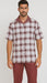 Mens 2pc Walking Suit Short Sleeve Casual Shirt and Pants Burgundy