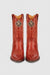Men's King Exotic Snip Toe Pull Up Leather Boots Handmade Cognac