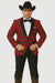 Men's Red Flap Besom Pocket Designer Fashion Dress Casual Blazer