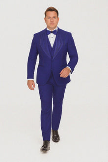 Royal Blue Italian Wool 3-Piece Modern Fit Tuxedo