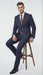 Men’s Navy Blue and Burgundy Checkered Two-Piece Suit Plaid Windowpane – Flat Front Pants or Pleated Wide Leg Pants - 100% Wool