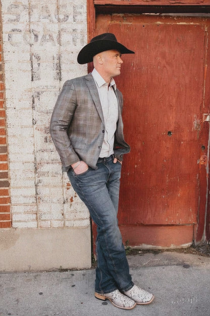 Plaid Cowboy Blazer for Men – Western Style with Rustic Elegance