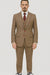 Mens Two Button Notch Label Tweed Suit Brown Herringbone
