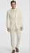 Men’s Ivory Tuxedo Suit with Satin Notch Lapel – Formal Wedding and Evening Wear Suit in Cream Off White Color