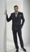 High Quality Dark Navy Blue Suit For Men & Chalk Bold White Pinstripe Double Breasted  100% Poly-Ray Suit