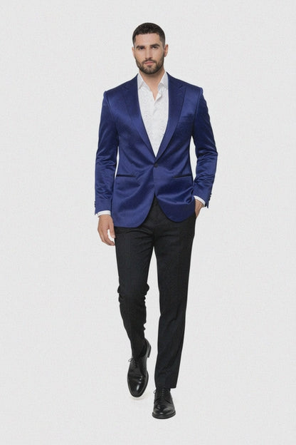 Mens Cowboy Blazer - Western Sport Coat in Color Navy Blue
