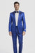 Giovanni Testi Navy Checkered Slim Fit Suit Tuxedo