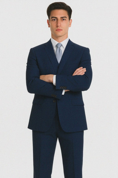 Brand: Caravelli Collezione Suit - Caravelli Suit - Caravelli Italy Caravelli Men'S Cobalt Blue Slim Fit 2 Button Double Vent Suit