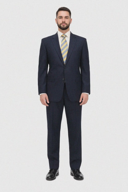 High Quality Construction Two Button Dark Navy Blue Suit For Men Super Soft Wool Vent Business Suits Clearance Sale Online Discount Fashion Sale