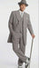 Men’s Gray Zoot Suit with Matching Hat and 1920s Shoes | Grey Vintage Wedding and Party Three Piece Suit