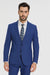 M120-04 Sapphire Blue Bright Blue Indigo Teal Cobalt Pinstripe ~Stripe 2 Buttons Flat Front Pants