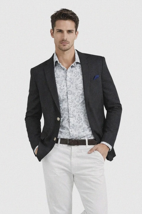 Linen Blazer - Black Linen Sportcoat