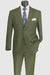 Catania Collection - Modern Fit Windowpane Suit 2 Piece in Olive