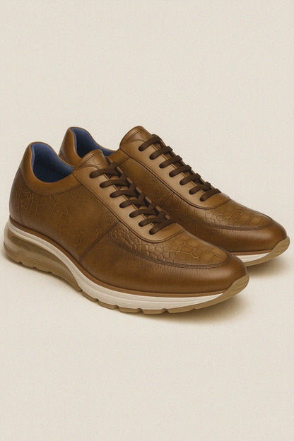 Belvedere Todd Men's Shoes Antique Brandy Exotic Genuine Ostrich Casual Sneakers