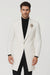 Mens Velvet Tuxedo 34 Inch Long Coat - Velvet Blazer - Three Quarter White Dinner Jacket