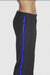 Black and Royal Side Trim Dress Pants - Black Tuxedo Pants - Flat Front Pant