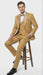Men's Gold Embellished Tuxedo Suit + Bowtie – Slim Fit Jacket, Vest and Tailored Pants