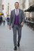 Statement Men's 3-Piece Modern Fit Suit – 100% Wool with Sleek Scoop Vest