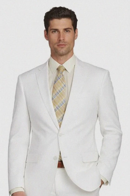 Enzo White, Khaki or Blue Linen Suits/ Free Shipping Modern Fit