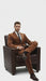 Mens Brown Velvet 2-Piece Suit – Luxury Slim Fit Formal Blazer and Pants Set in Rust Copper Color